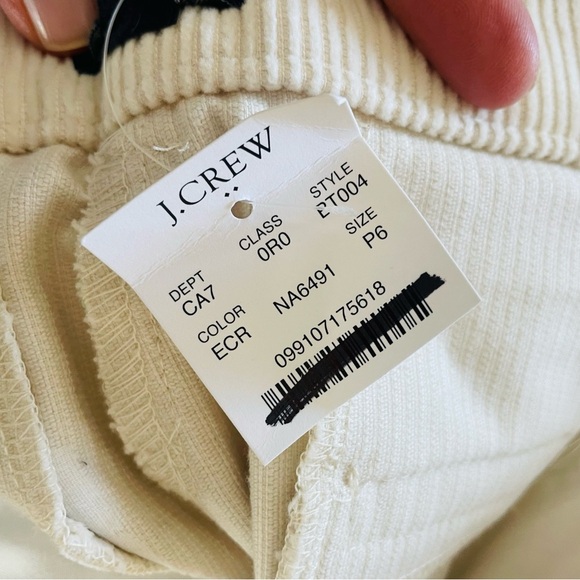 J. Crew Wide Leg Corduroy Pant in Cream NWT - Picture 7 of 10